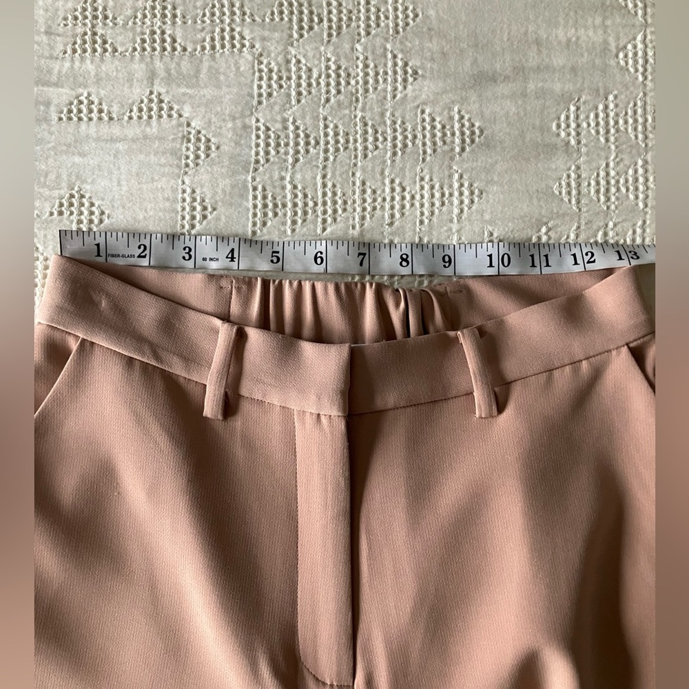 THE DROP Salmon High Rise Tapered Straight Leg Slacks Size XS (Could fit S) - Picture 7 of 11